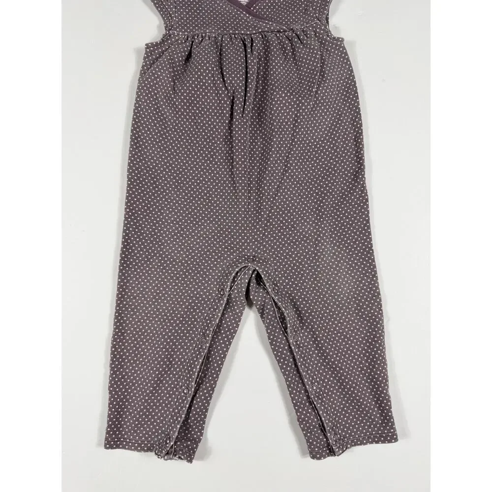 Tea Collection Polka Dot Wrap Romper Purple 12-18 Months